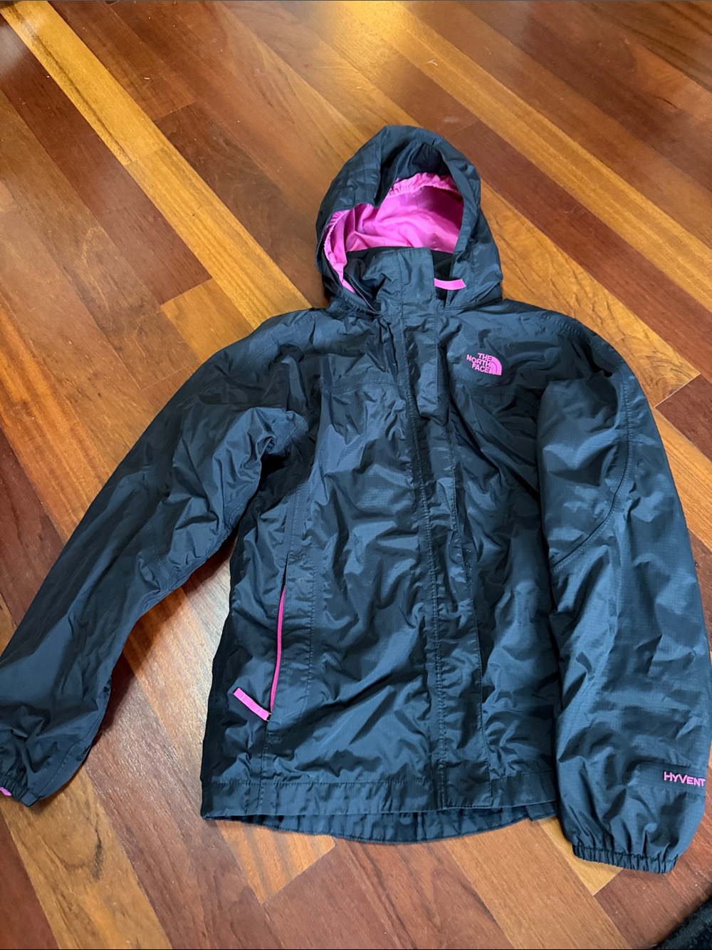 The North Face Black Jacket with Pink Interior and Accents